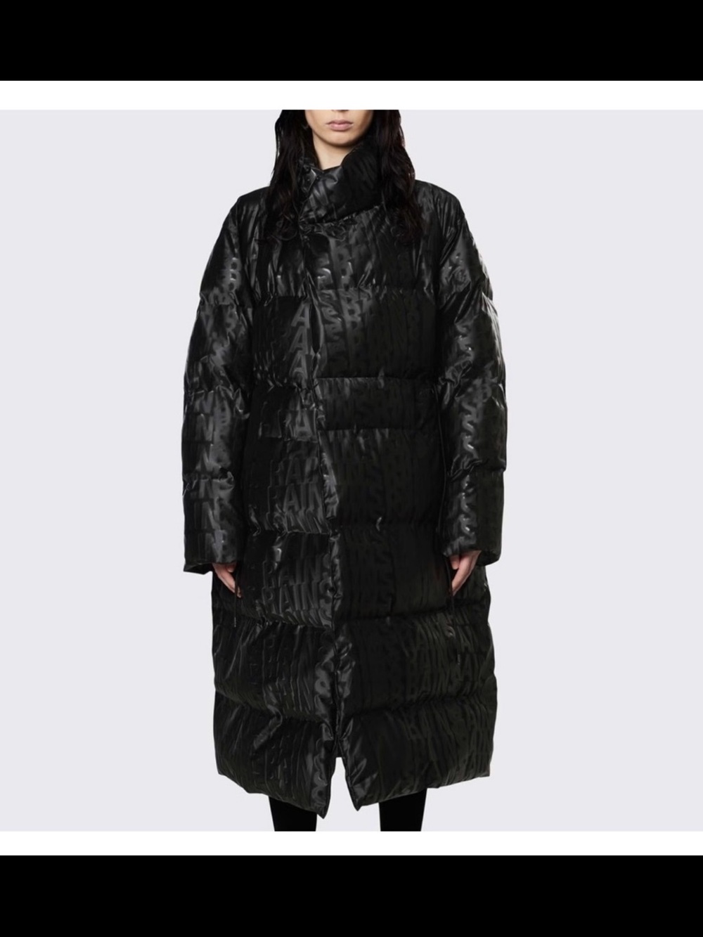 Women’s Rains Monogram Black Puffer Coat - L